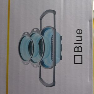Collapsible Colander Set 3pcs Blue or red